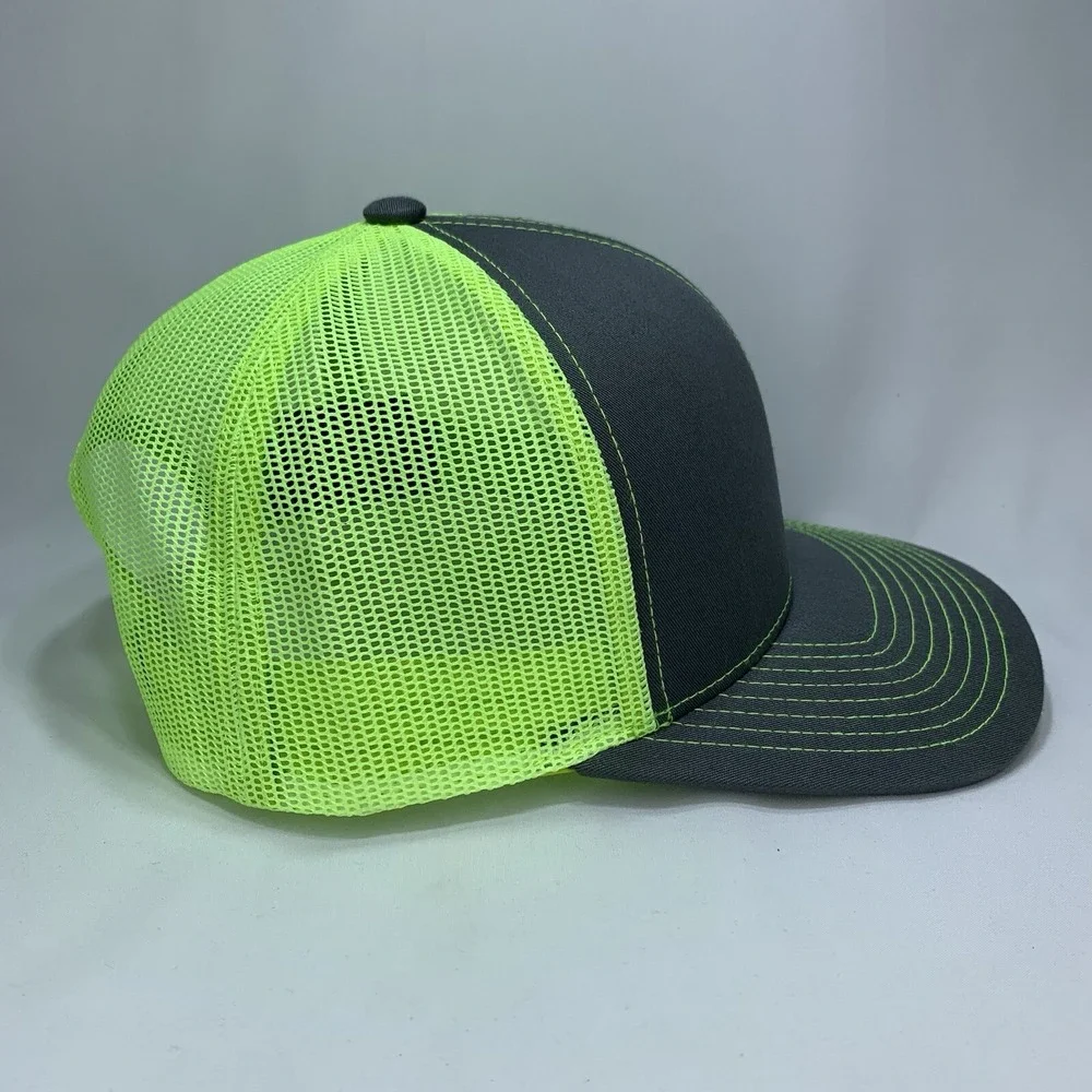 EIS Energy Inspection Services Hat Gray Yellow Mesh Pacific Snapback Trucker Cap
